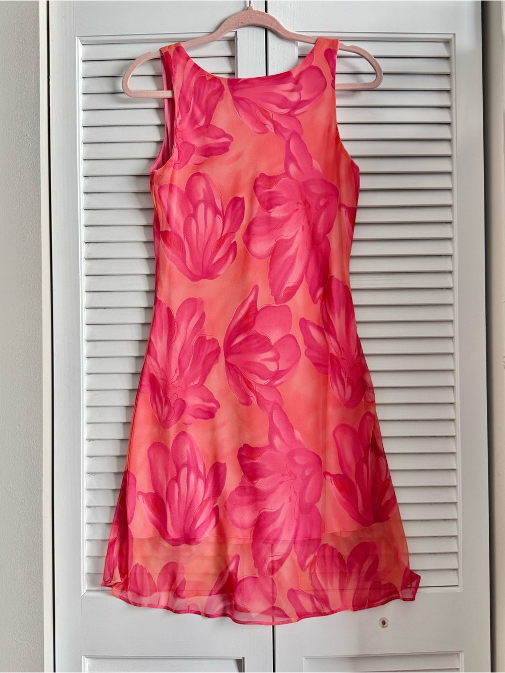 Alyn Paige Floral Pink & Coral Sleeveless Dress